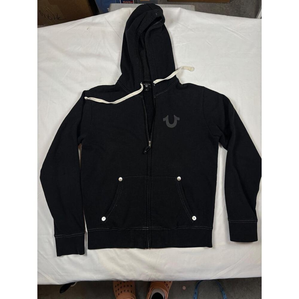 Trueâ Religion World Tour Y2K Graphic Buddha Zip Hoodie Black Streetwear SZ S